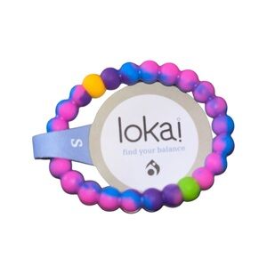 Lokai Pink Blue Gradient Bracelet with Yellow and Green Accent Beads